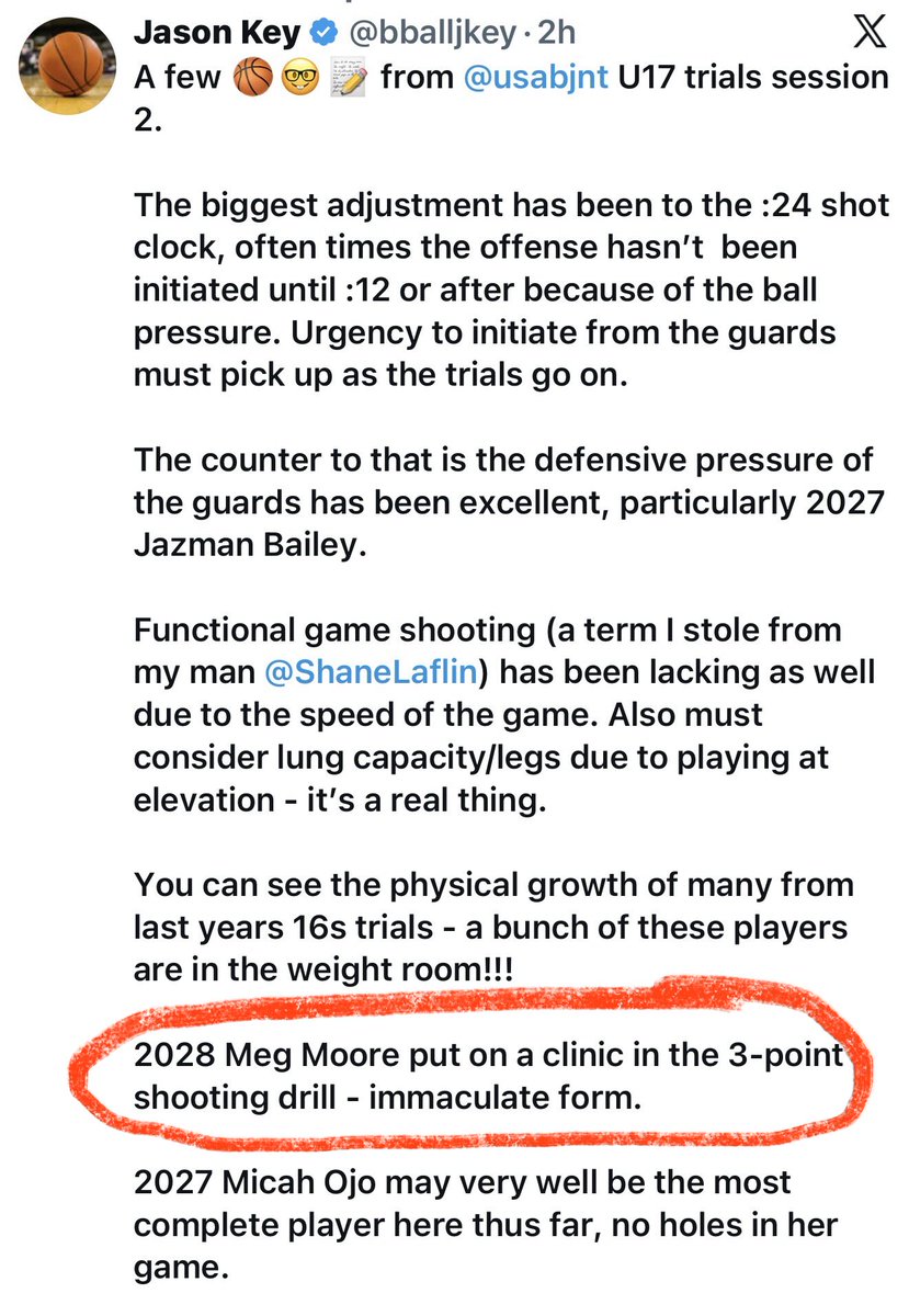 ALSoStarz's tweet photo. STARZ 17U NIKE EYBL Nationally-ranked 2028 6-0 G MEG MOORE (Gatorade POY in Mississippi) put on a Shooting Clinic from 3  @usabjnt U17 Trials today in Colorado Springs! 🇺🇸 Congrats to @MegMoore0! 👏 Go STARZ! ⭐️ https://t.co/HtYxlsQRc2