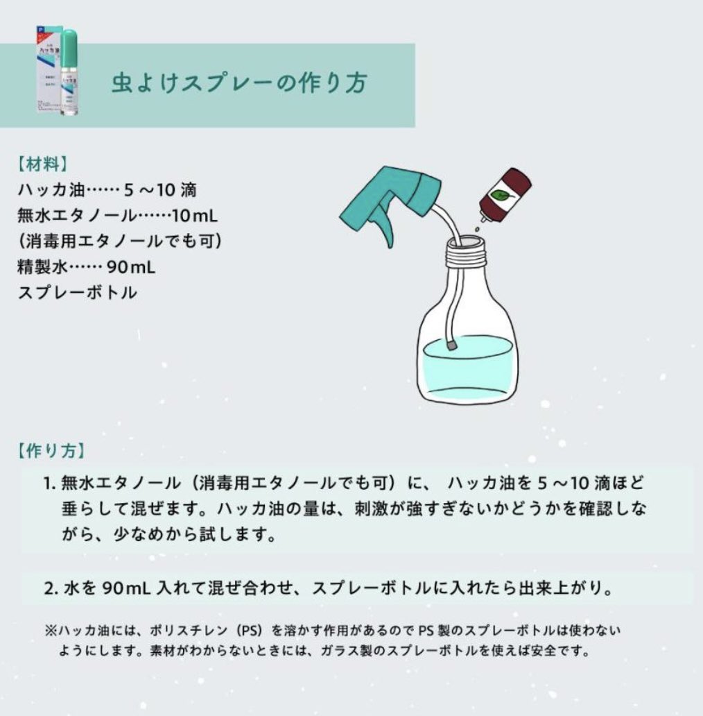 yates199494's tweet photo. 蚊に刺されないための方法

入賞作品『ハッカ油を使った蚊（虫）よけスプレー』を手作りしました。

＊ハッカ油スプレーは夏にひんやり感があり、常に用意しています。 

#咲き続ける四期
https://t.co/zVIlTI6DTj