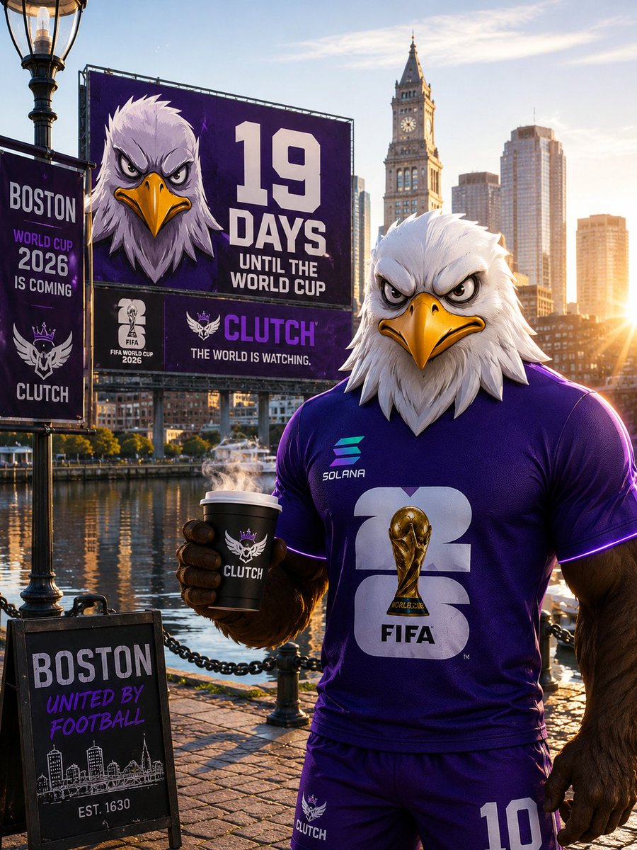 CryptoRyderX's tweet photo. Boston mornings hit different ☀️🏆
19 days until the World Cup and $CLUTCH is already taking over the city.
Coffee hot. Energy high. The world is watching. 🦅⚽️🔥

CA 8ZSkV2DsjT7x4ejwWRGHwjqaFtFBoo5U1qRS6BGdpump
#CLUTCH #Solana #BONK #WIF #POPCAT #BOME #WorldCup2026 #Memecoin #troll