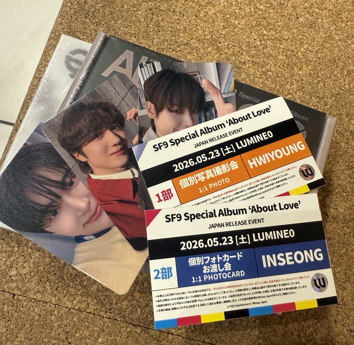 SF9 インソン ツーショット撮影券 トレカ 当日買い🫢 トレカ裏まで可愛い😍 フィヨン撮影会とインソン交換して