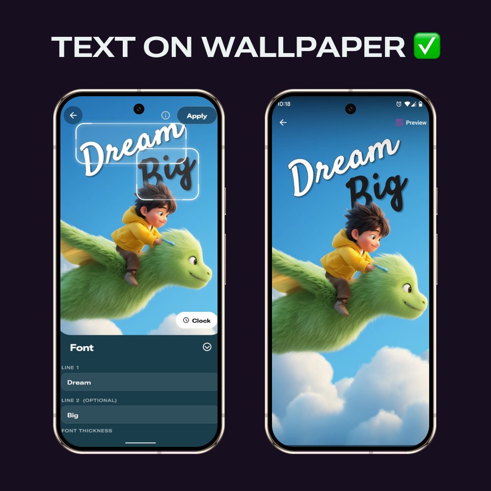 PhoneWallsApp's tweet photo. Depth Effect gets Custom Text Support!

- Custom Text Support 🤩
- New Fonts 🎁
- Refined Experience 👍

Update PhoneWalls to v3.1.3! https://t.co/6lJVSUOufB