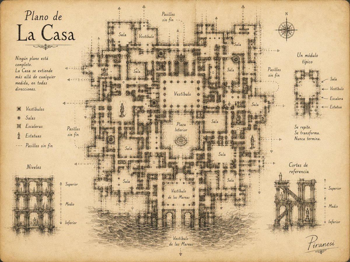 framara's tweet photo. Started reading Piranesi yesterday.
Since The House is a bit confusing at first, I asked ChatGPT to sketch it for me so I could picture it better.

ChatGPT: https://t.co/cPfqFiJJ8R