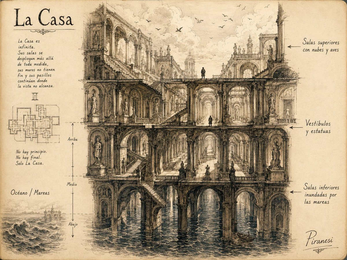 framara's tweet photo. Started reading Piranesi yesterday.
Since The House is a bit confusing at first, I asked ChatGPT to sketch it for me so I could picture it better.

ChatGPT: https://t.co/cPfqFiJJ8R