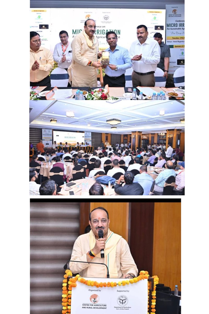 Card_Agri's tweet photo. CARD hosted #MicroIrrigation Conference 2026 in Lucknow, inaugurated by Hon’ble Minister Shri Dinesh Pratap Singh.
Dignitaries &amp; industry leaders discussed boosting water efficiency, productivity &amp; farmer income.
#AgriTech #UttarPradesh #Irrigation #Agriculture #CARD #Farmers https://t.co/pQVvPoZx7o