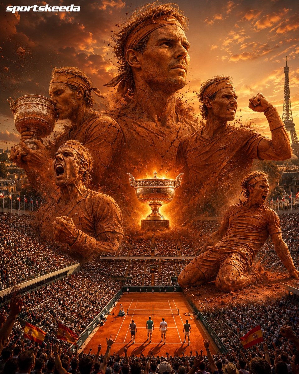 SK__Tennis's tweet photo. 14 Roland Garros titles is INSANE 🤯🏆🧱

We may never witness dominance like Rafael Nadal’s ever again 🇫🇷🐐

#skt #rafaelnadal #rolandgarros https://t.co/00L1L2KwAf