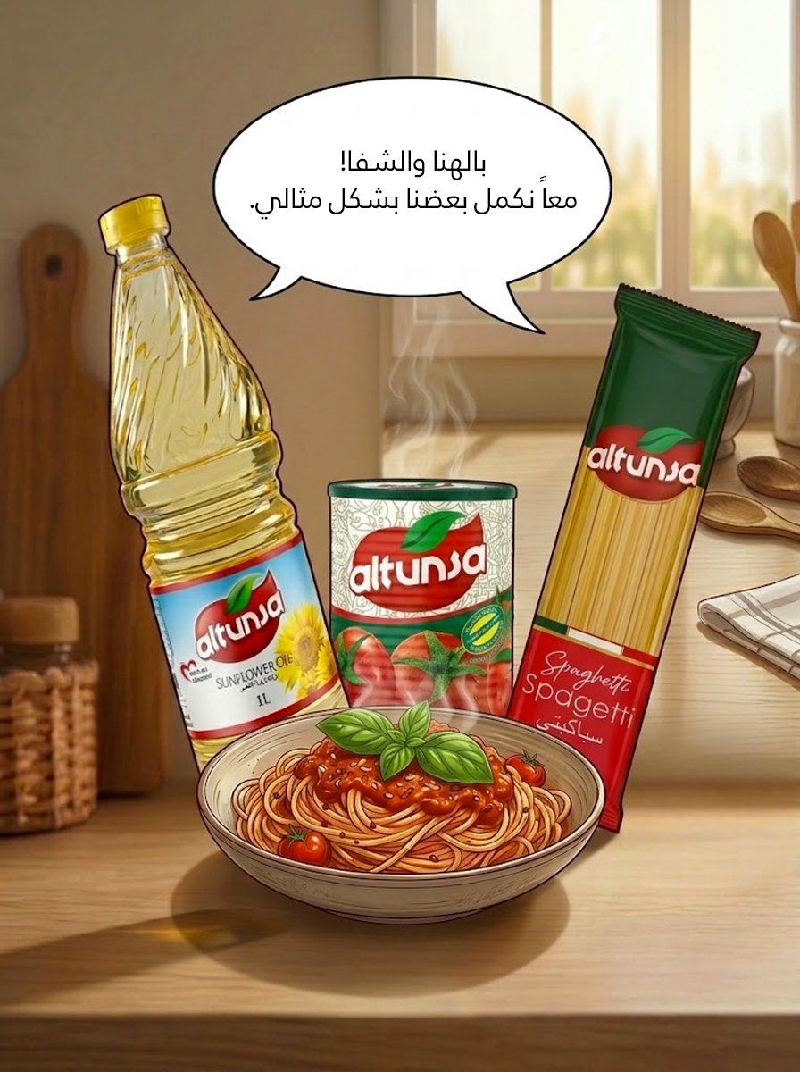 AltunsaGlobal's tweet photo. الطبق المثالي يبدأ مع الفريق المثالي. 😉
مع سباغيتي التون سا، وزيت دوار الشمس، ومعجون الطماطم، تتحوّل كل لقمة إلى نكهة لذيذة! 🍝✨

#Altunsa #AltunsaGlobal #Spaghetti #PastaLovers #TomatoPaste #SunflowerOil #PerfectPlate #Cook #Tasty #Delicious https://t.co/Wqt9yuJ6AN