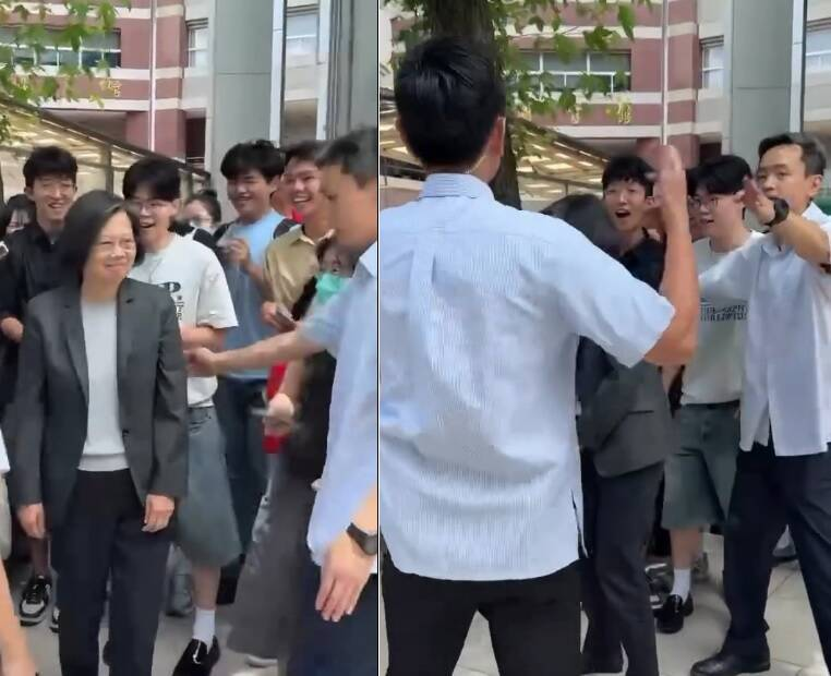 ltntw's tweet photo. 隨扈的恐懼程度：100000000%

【魅力不減！小英現身北醫同學狂尖叫 隨扈忙喊這句笑翻網友】
https://t.co/mu18uZ4xga

#蔡英文 #台北醫學大學 #台灣 #Taiwan https://t.co/VKD3DL9StZ