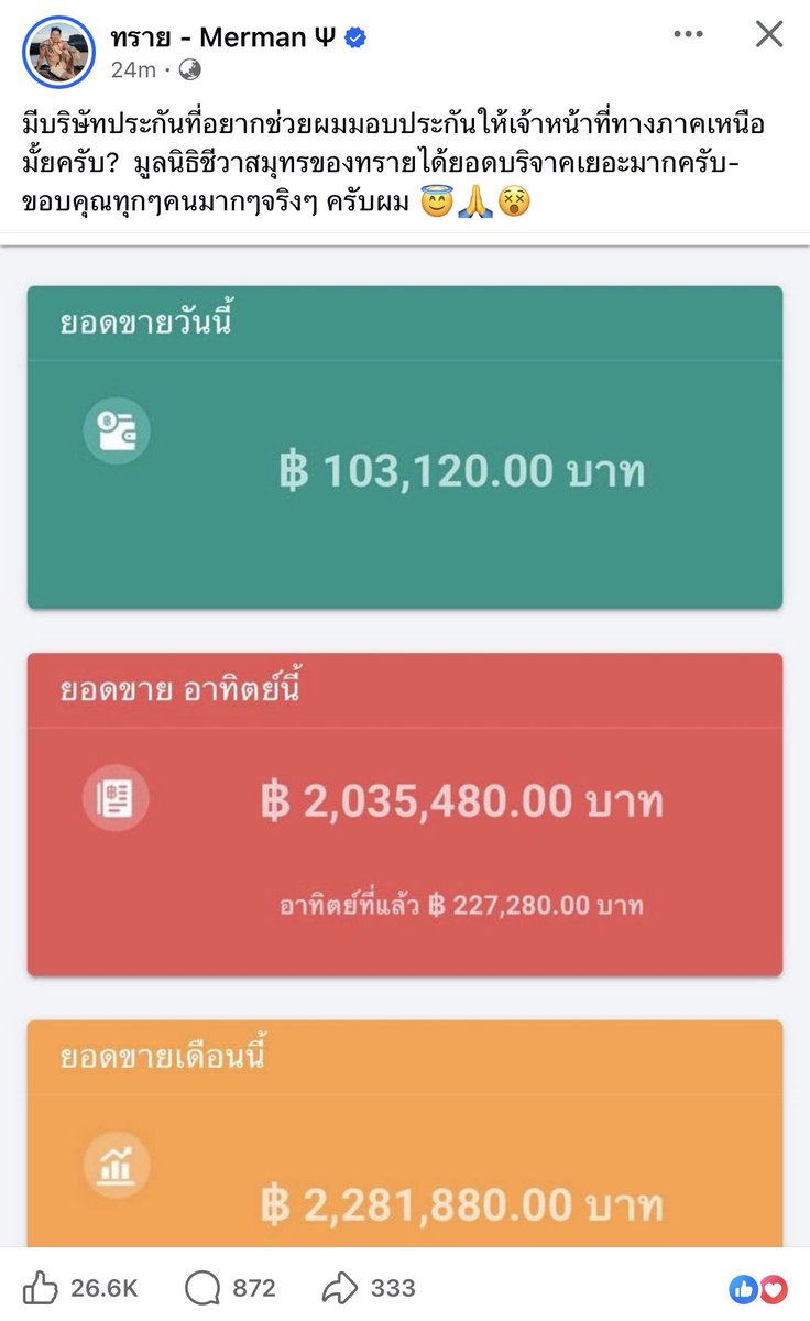 Dekchaikumkom's tweet photo. ล่าสุดคุณทราย โพสต์หาบริษัทประกันที่อยากช่วยมอบประกันให้เจ้าหน้าที่ทางภาคเหนือไหม แล้วยอดบริจาคคือเยอะมาก คุณทรายโพสต์ตัวเลขให้ดูเลย นี่แหละโปร่งใสสุดๆแล้ว ซัพพอร์ตทรายสก็อตต่อไป 😍👏🏻 https://t.co/irBjyUf0jI