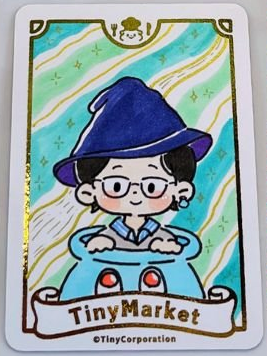 箔押ししたカードに かわいい似顔絵を描いてくれます！ 最高にかわいい