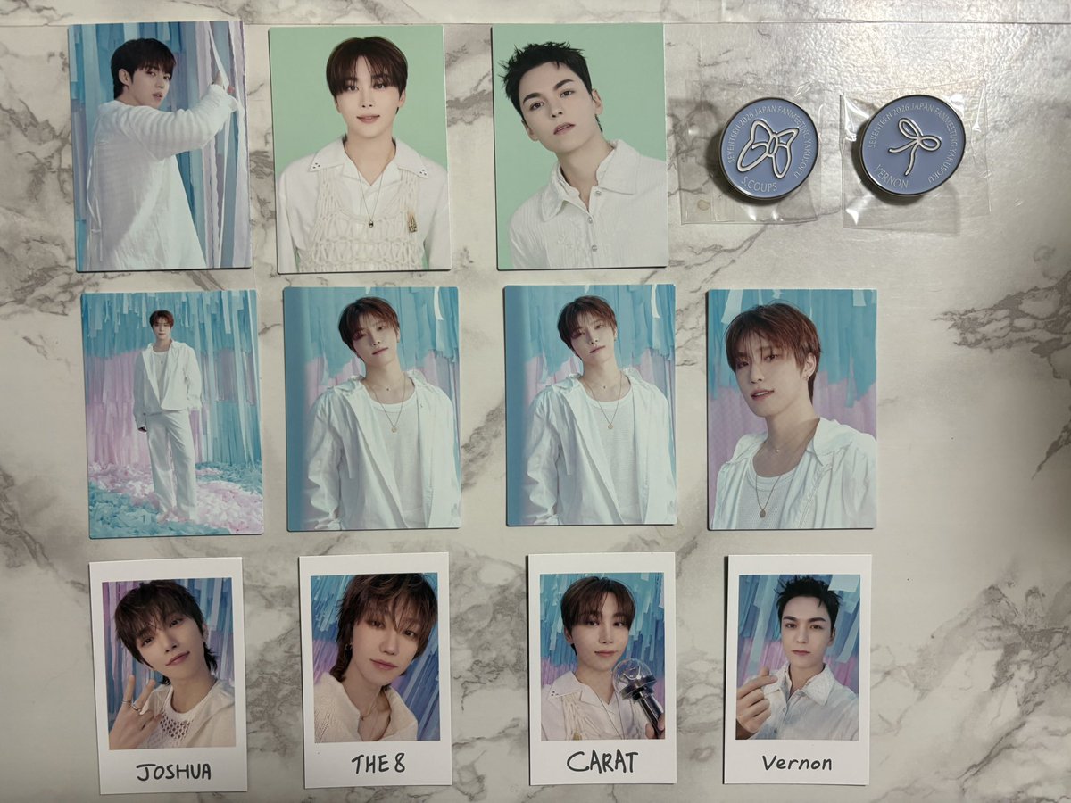 Leeleexx_'s tweet photo. SEVENTEEN セブチ ペンミ ファンミ YAKUSOKU グッズ トレカ ピンズ
フォト交換

譲 クプス ジョシュア スングァン 
     バーノン ディノ
　
求 the8 ジュン ミンギュ
     
※クプスピンズはバーノンとまとめて
   同種のみ
   
24日手渡し
お気軽にお声がけ下さい🍀 https://t.co/ILTNjJnIho