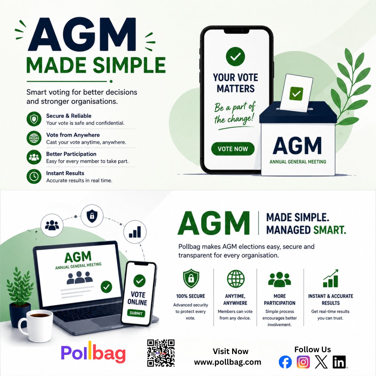 Pollbagevoting's tweet photo. AGM voting made simple with Pollbag.
Secure voting, better participation, and smooth election management.
https://t.co/zDWFUoB2kT
#AGMVoting #SecureVoting #Pollbag https://t.co/upLBQCUCTa
