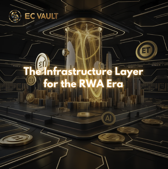 ECVault's tweet photo. The future of RWA is not just tokenization.

The real challenge is coordination:
how assets, governance, liquidity, disclosures, AI systems, and global participation work together inside a unified treasury framework.

EC Vault is building toward that infrastructure.
#ECVault #RWA #Web3