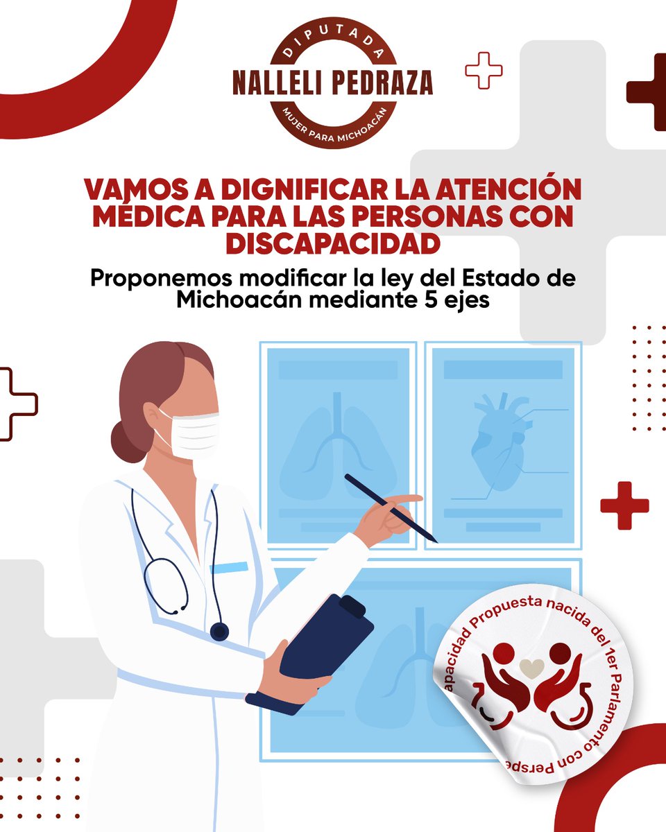 nallelipedrazah's tweet photo. Te comparto un poco más de en qué consiste la propuesta de salud que impulsamos desde el @Congreso de Michoacán para dignificar la atención a las personas con discapacidad. 🙌🏼
#MujerParaMichoacán❤️ https://t.co/V1Cu2VPhEx