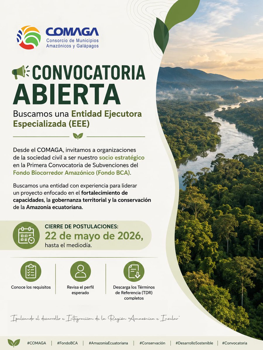 comagaec's tweet photo. COMAGA, invita a organizaciones de la sociedad civil a participar en la Primera Convocatoria de Subvenciones del FBA. Aquí TDR: https://t.co/4pziV6sK2Y https://t.co/MaDI2FBZ3I