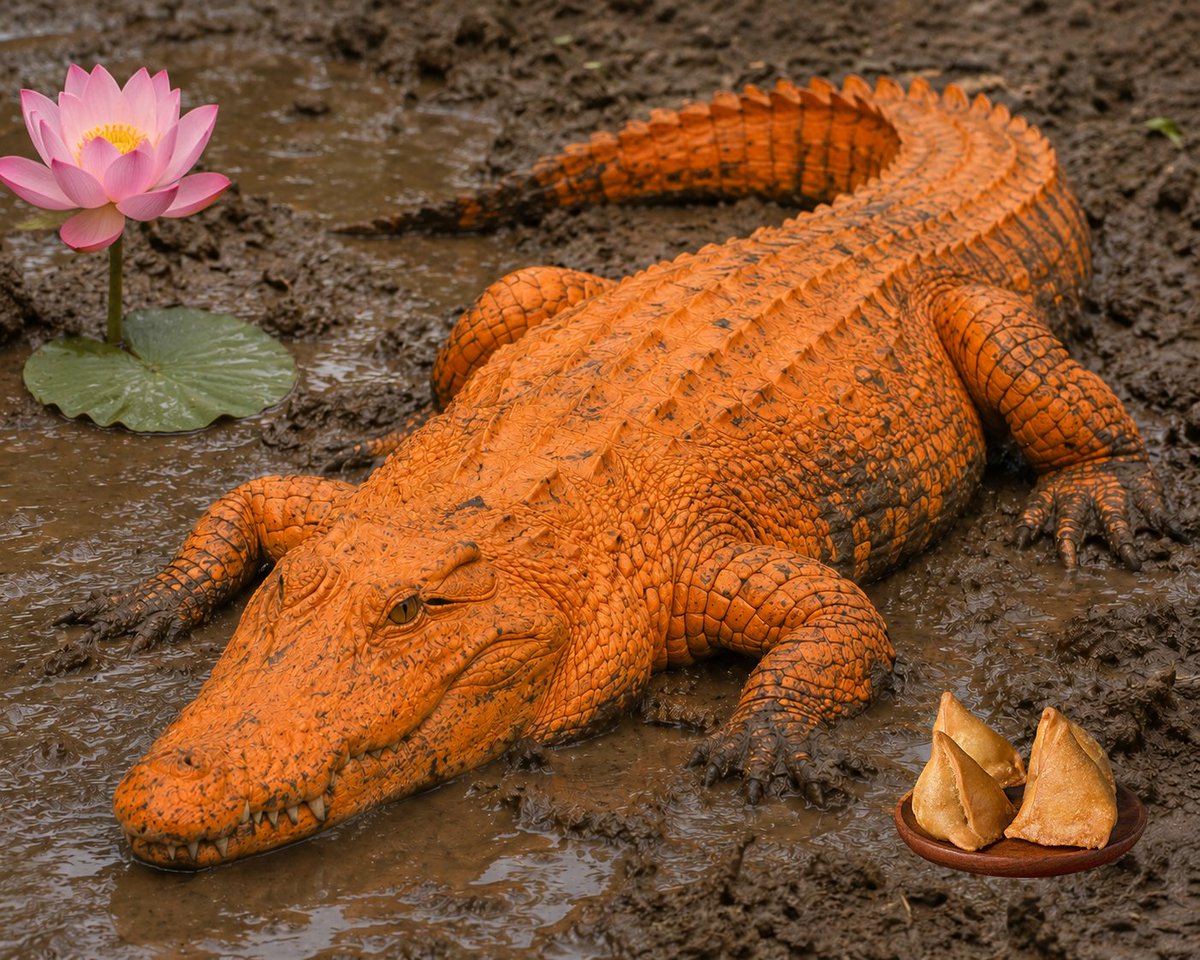 kapsology's tweet photo. Chaddha wanted to be a cockroach but he ended up being a crocodile! https://t.co/ml7Z1zjyBI