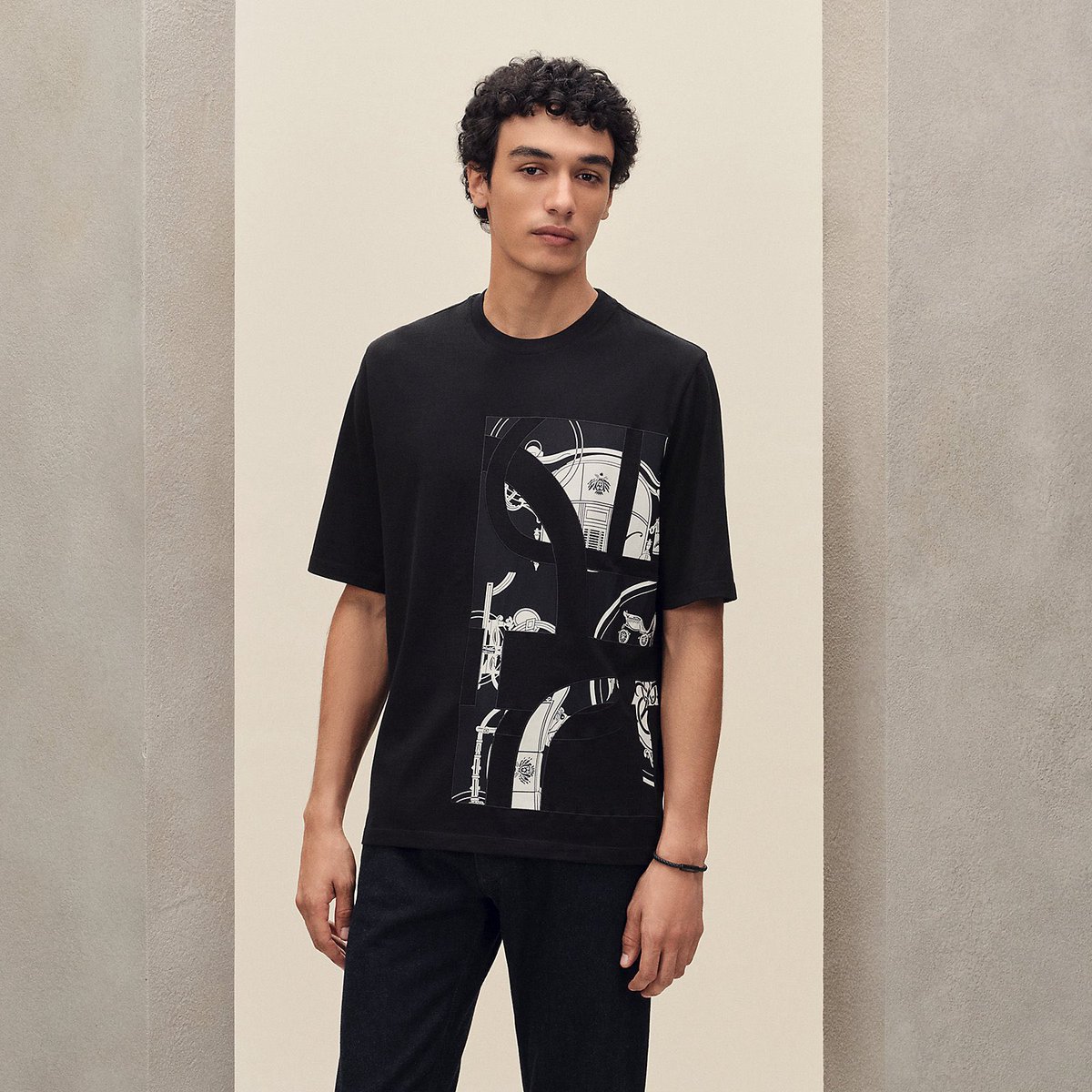 道枝駿佑 着用 HERMES エルメス Tシャツ パッチ シルク 《エクス