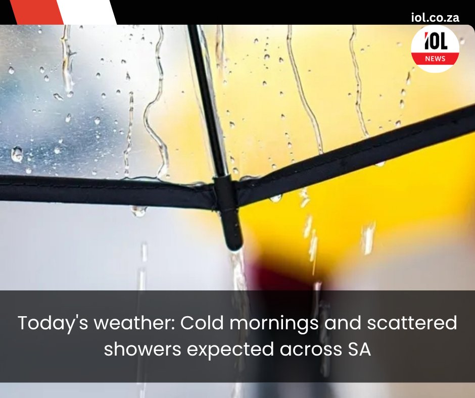 IOL's tweet photo. South Africans can expect another spell of cold to cool weather with scattered showers on Thursday, according to the South African Weather Service (SAWS).
#news #weather #cold #cool #scattered #showers #SouthAfricanWeatherService
Read on https://t.co/xO3P5Iu2tm https://t.co/Z5bIJwxeEx