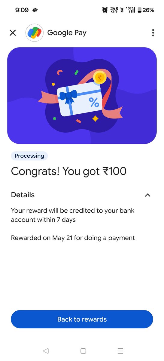 @dealztrendz Received Rs 100 + Rs 11 extra cashback 😍