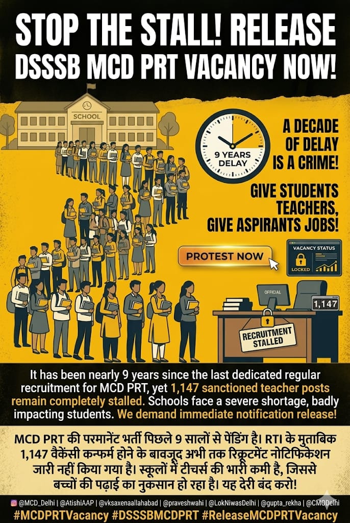 _aniket_km_'s tweet photo. @MCD_Delhi @praveshwahi  @LokNiwasDelhi @gupta_rekha @CMODelhi @republic @News18India @ZeeNews @ndtvindia @ndtv @LGGrievance @Dir_Education @SachindeoBhardw @vksaxenaallahabad @ArvindKejriwal @AtishiAAP  @abhijeet_dipke 

#MCDPRTVacancy #DSSSBMCDPRT #ReleaseMCDPRTVacancy https://t.co/a7oo0URxrp