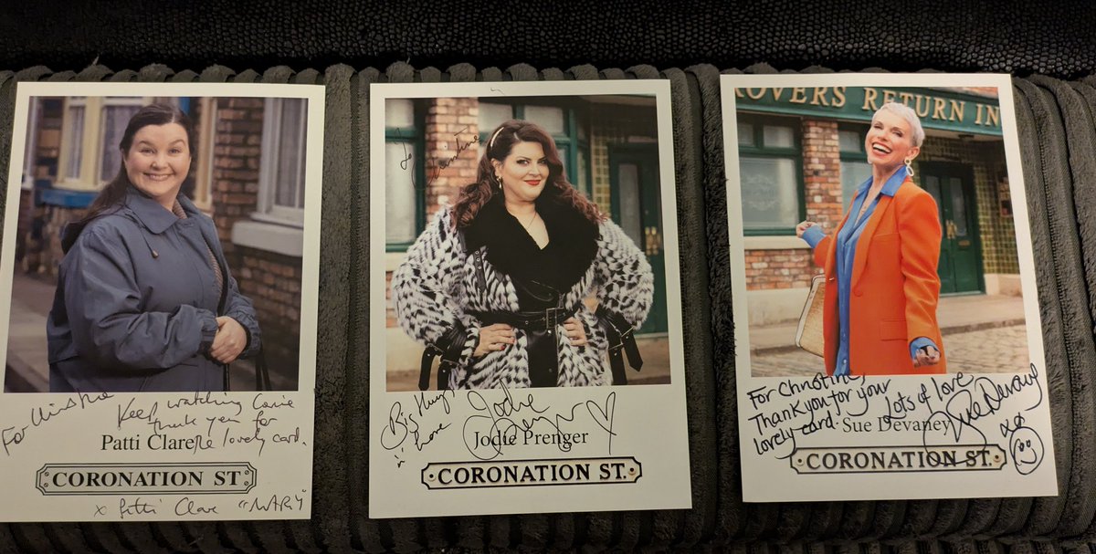 mysticmoony44's tweet photo. @CorrieCastCards  these 3 are my latest signed photo's 😁 https://t.co/HflB2UkLob