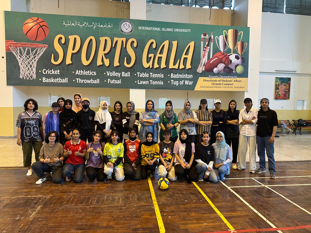 IIUI_OFFICIAL's tweet photo. Inter-Departmental Volleyball Competition Held at IIUI Female Campus

A friendly volleyball competition was organized at the Female Campus Gymnasium of the International Islamic University Islamabad under the supervision of Students Advisor Dr. Rukhsana Tariq. The event was managed by Ms. Zara Shah, Superintendent, and Ms. Sana Gul, Assistant Sports Officer, with four teams — Leo’s, Defenders, Titans, and Rising Philips — participating with enthusiasm and sportsmanship.

Team Titans secured the winning position after an impressive performance during the competition. A large number of students attended the matches, creating an energetic atmosphere and encouraging healthy extracurricular participation, teamwork, discipline, and physical fitness among students.

For detailed news visit the link below on IIUI website.
https://t.co/mK6Accl5a9