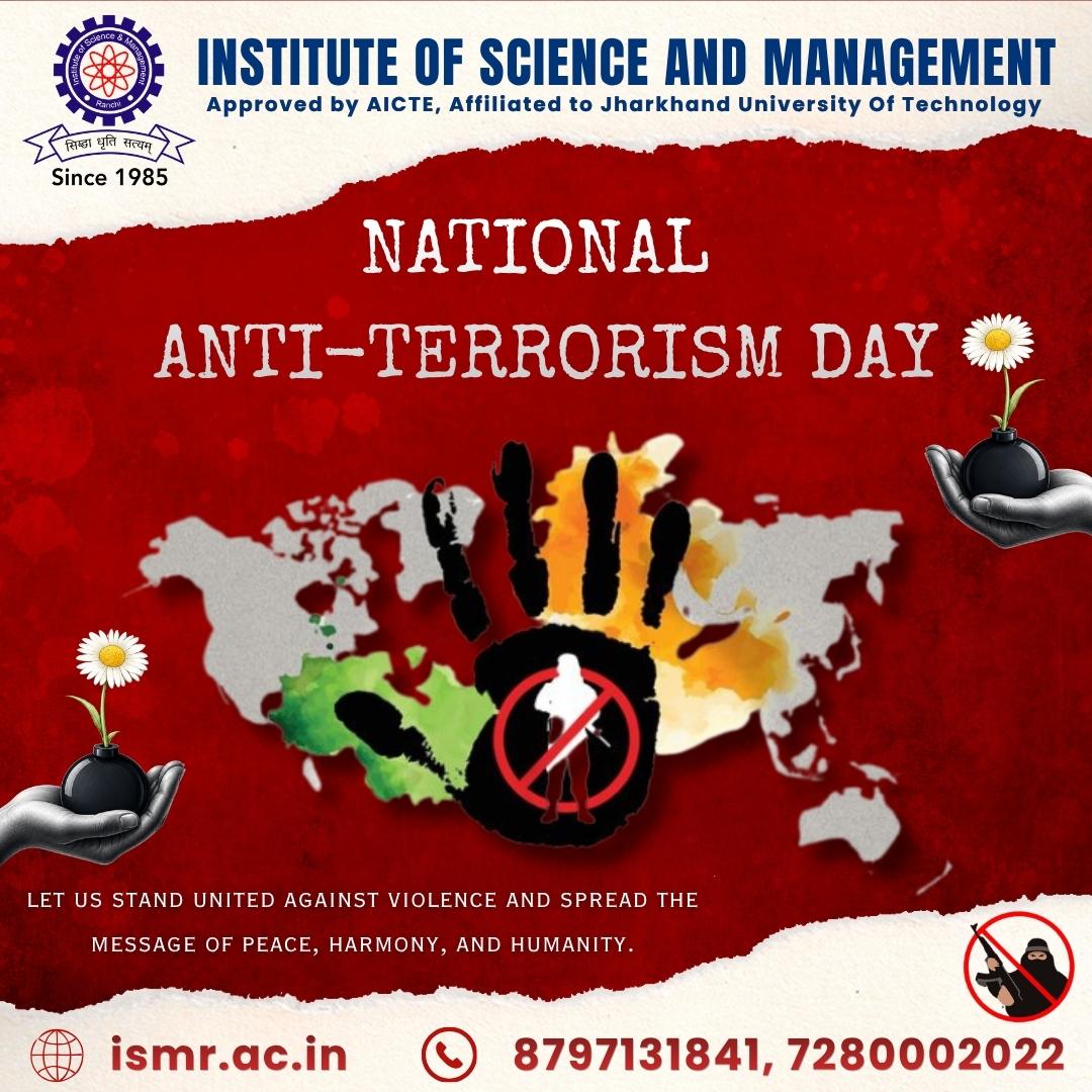 ismranchi's tweet photo. Peace is stronger than fear.
On National Anti-Terrorism Day, let’s stand together for unity, humanity &amp; harmony. 🇮🇳🕊️
#NationalAntiTerrorismDay #Peace #Unity #ISMRanchi https://t.co/macbIWEbg5