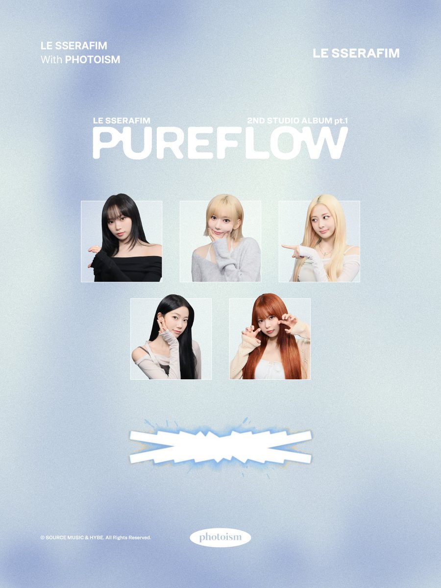 photoism_global's tweet photo. PHOTOISM with LE SSERAFIM
ARTIST FRAME OPEN !

The <LE SSERAFIM> artist frame will be released on photoism to celebrate their  2nd Studio Album ‘PUREFLOW’ pt.1 release.
📅26.05.23 ~ (KST)
*You can take frame shots until the end notice.
📍Only at Photoism stores.

ONLY IN PHOTOISM https://t.co/deVSAe43hs
