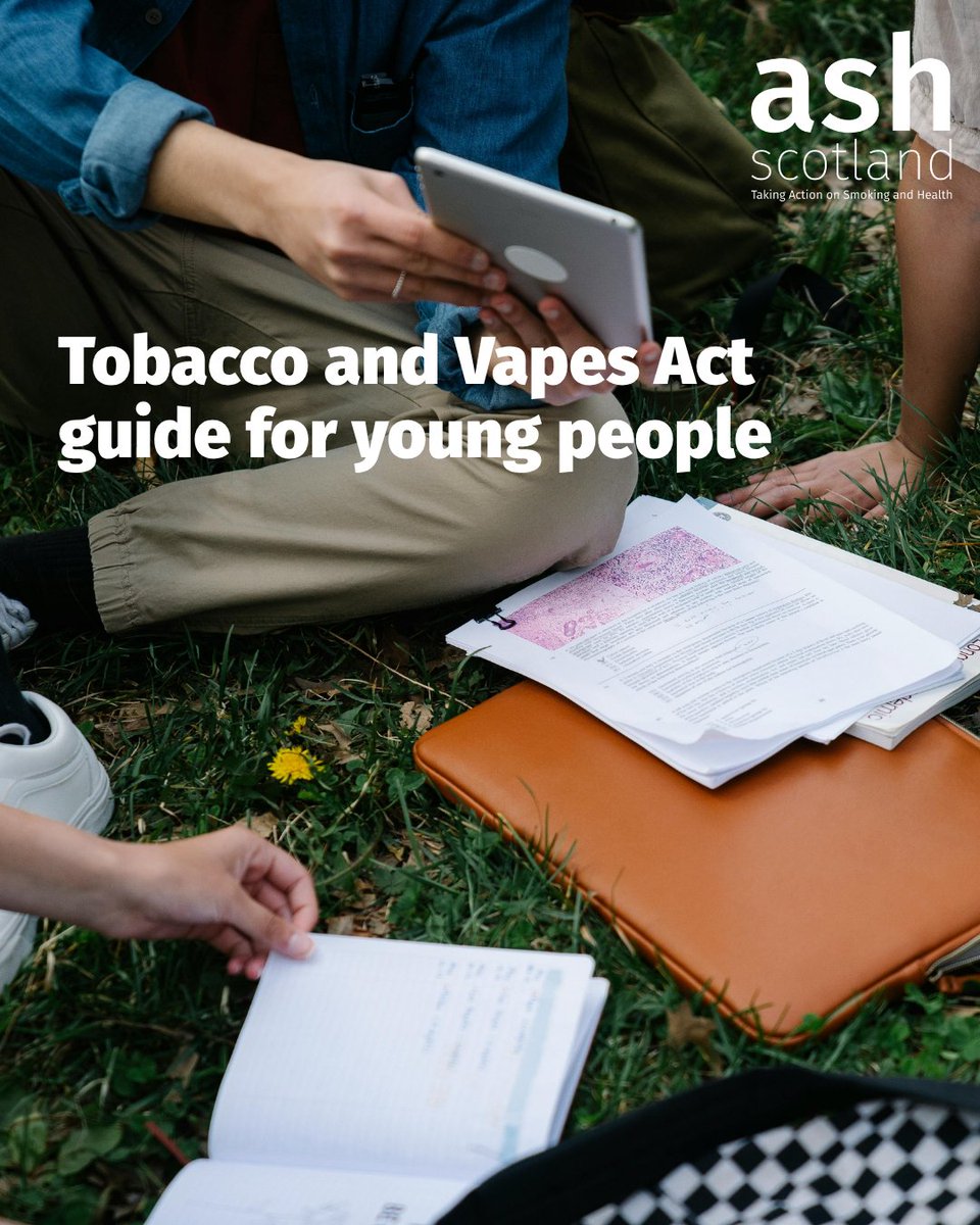 ASHScotland's tweet photo. We've developed a resource to help young people understand the Tobacco and Vapes Act.

With the sale of tobacco to be banned for anyone born on or after 1 January 2009, we're sharing info with the generation who will see the results first.

Learn more - https://t.co/duBJApXMNZ https://t.co/kowAiXtirU