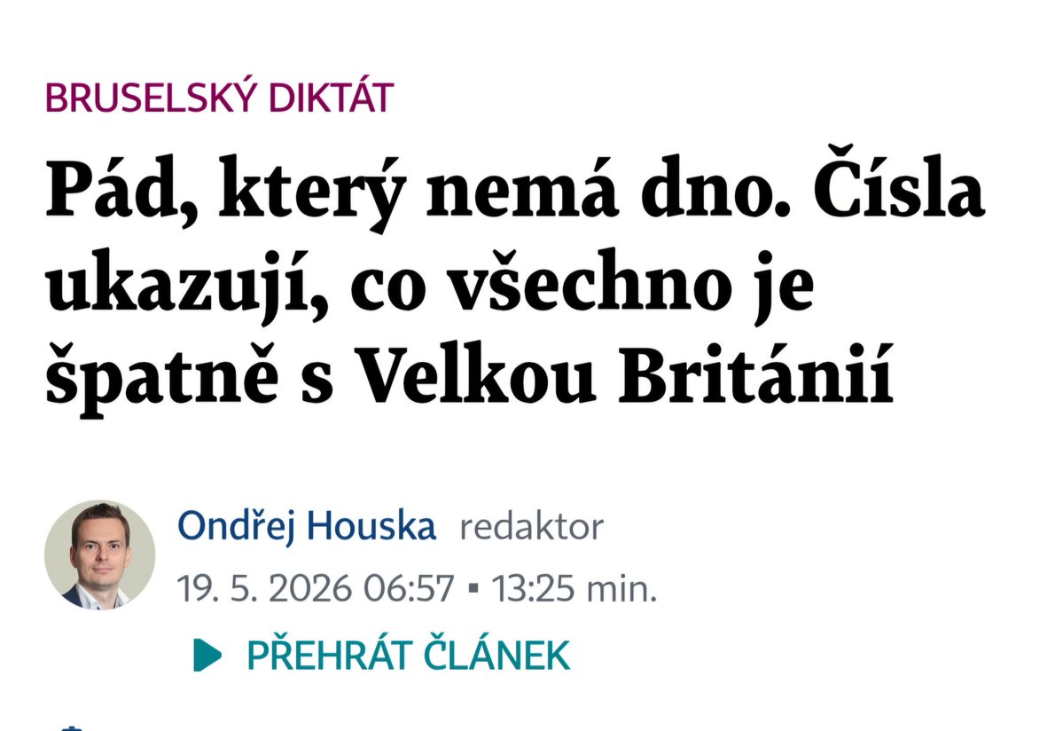 ivan_pilip's tweet photo. A přitom bylo tolik nadšenců, kteří prorokovali Velké Británii zářné zítřky poté, co se díky Brexitu zbaví poručníkování a ztráty suverenity ze strany Evropské unie. I tady v Čechách to mnozí viděli jako vzor.
Ale ono to tou EU asi nebylo, že...? https://t.co/dF5G6SprK5