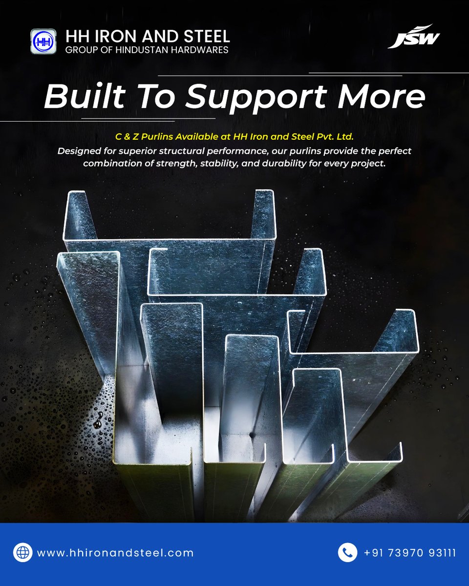 HH_Iron_Steel's tweet photo. Engineered for strength, built for every structure. โ๏ธ๐๏ธ
Premium C & Z Purlins by HH Iron and Steel โ delivering durability, stability, and trusted performance.
#HHIronAndSteel #BuiltToSupportMore #CZPurlins #SteelSolutions #StructuralStrength #IndustrialSteel #ConstructionLife https://t.co/rfGmEBcygY