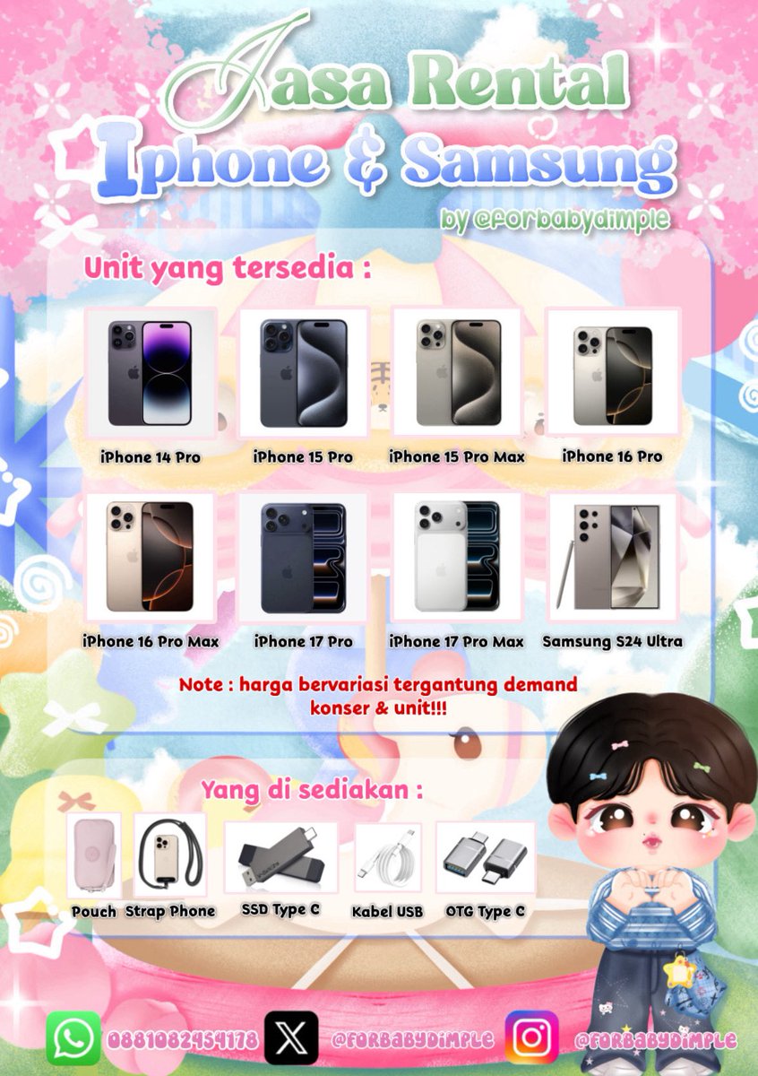tara ᵕ̈ RENT SEWA HP SAMSUNG IPHONE FOR CONCERT! tweet media