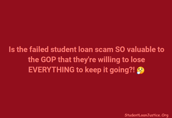 StudentLoanJus1's tweet photo. These 37 Million voters would reward the @GOP HUGELY for returning bankruptcy rights (as they exist for all other loans). 

A clawback from the colleges would ensure zero losses the other way. 

This is the ONE thing I can see the GOP doing before the mid-terms that could stop an absolute bloodbath.  The question really comes down to this: