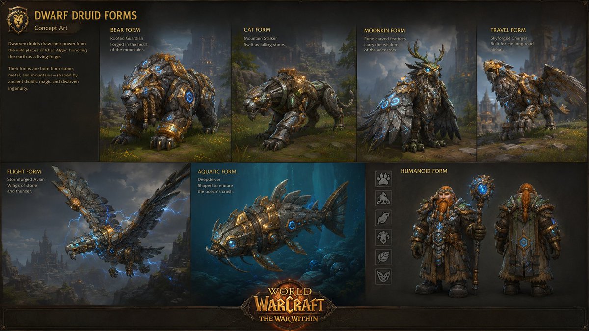 Soul_denvir's tweet photo. What if more races in World of Warcraft had unique Druid forms? 🌿
🔥 Blood Elf Druids
💀 Undead Druids
⛏️ Dwarf Druids
#WorldOfWarcraft  #TheWarWithin #WoWFanArt #WarcraftArt #Blizzard #Druid #ConceptArt #FantasyArt #Gaming https://t.co/EO7SIcNdIQ