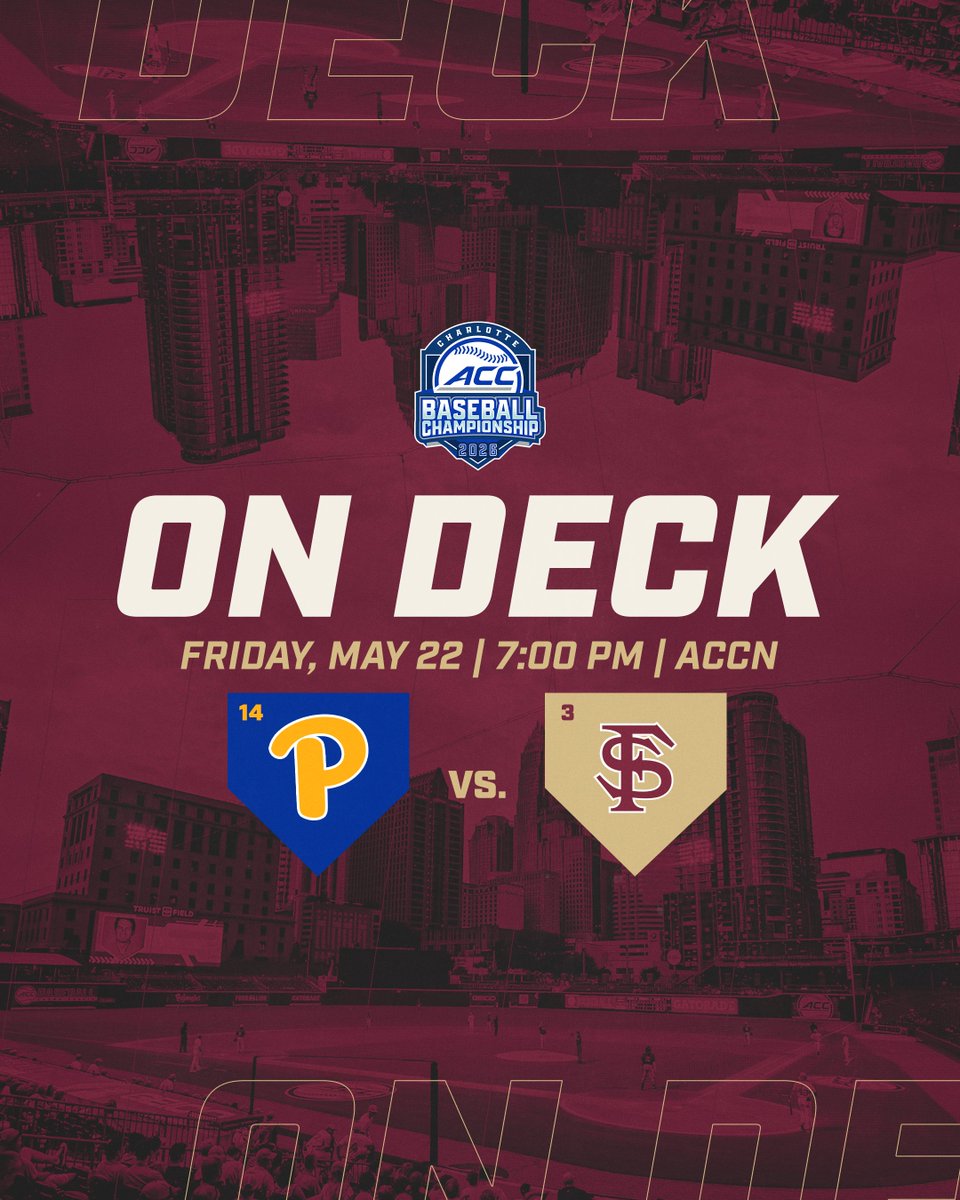 FSUBaseball's tweet photo. Our ACC quarterfinal opponent is set, we'll see you Friday night. https://t.co/fAKIclbV8y