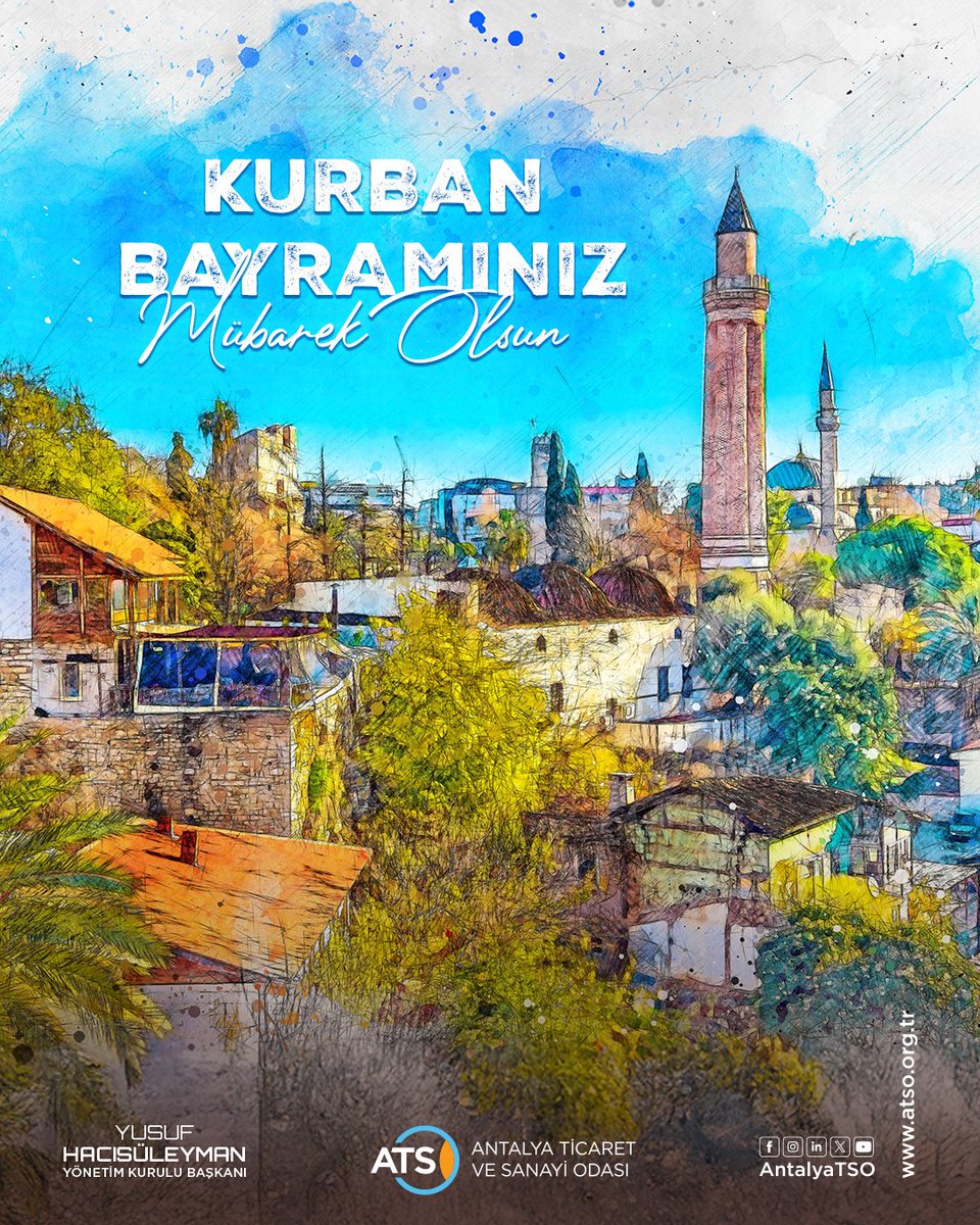 YHacisuleyman07's tweet photo. Bayramlar; kardeşlik, dayanışma ve ortak değerlerimizin daha da güçlendiği özel günlerdir. Paylaşmanın ve birlik olmanın anlamını hep birlikte yaşadığımız Kurban Bayramı’nın, üyelerimize, Antalyalı hemşerilerimize ve ülkemize sağlık, huzur, mutluluk ve bereket getirmesini diliyorum. İyi bayramlar dilerim.

@AntalyaTSO  @bogachangoksu @HakanPakal @MuratTOTOS @haticeozresmi @huseyinsari_sar @KAPALIYOL @AhmetKasapoglu8 @aozgurkaragoz @behcetulker @aslisahintekin @TOBBiletisim @RHisarciklioglu
