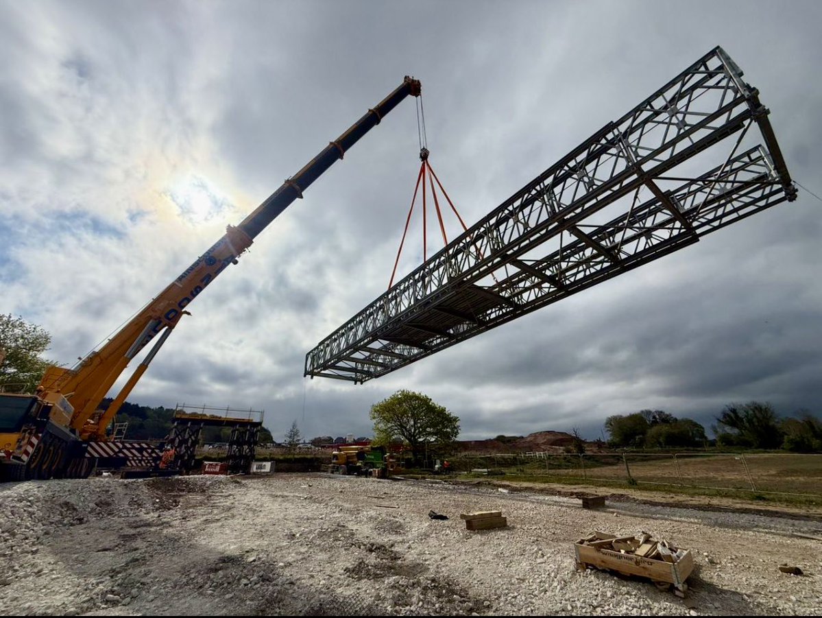 BridgesBeaver's tweet photo. Innovative engineering at Daresbury.

We successfully completed the installation of a 34m modular panel bridge at Daresbury for our client, Redrow, marking a critical milestone in their site development programme.

In a UK first, our team repurposed and utilised screw piles to found the structure, with stems rising more than 5m above ground level. This strategic decision eliminated the need for additional trestling, significantly streamlining the temporary build.

Project Highlights:

🚧  Capacity: Engineered to carry 70-tonne piling rigs over a Peel Ports Canal.

👷  Scope: We acted as Principal Contractor within our own CDM area.

🚚  Full Delivery: Following the bridge installation, we are now completing the sheet-piled retaining structure and stone access ramp.

By integrating specialist lifting, bespoke fabrication, and ground engineering, we are proud to have provided a seamless, heavy-duty link that keeps the Daresbury project moving at pace.

"Those who say it cannot be done, should not interrupt those doing it.’