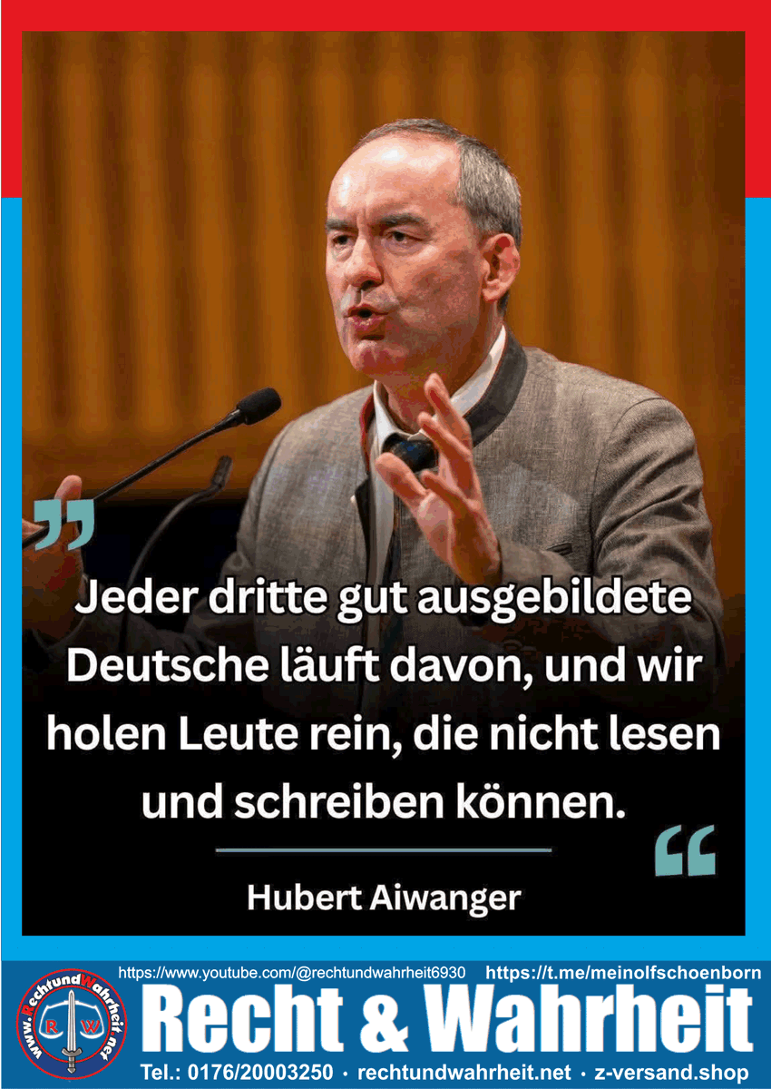 m_schonborn's tweet photo. #Dritte, #Recht, #Wahrheit, #Schönborn, #Leute, #Deutschland, #Aiwanger, #Schwachsin, #Verrat https://t.co/9RIk8wjagc