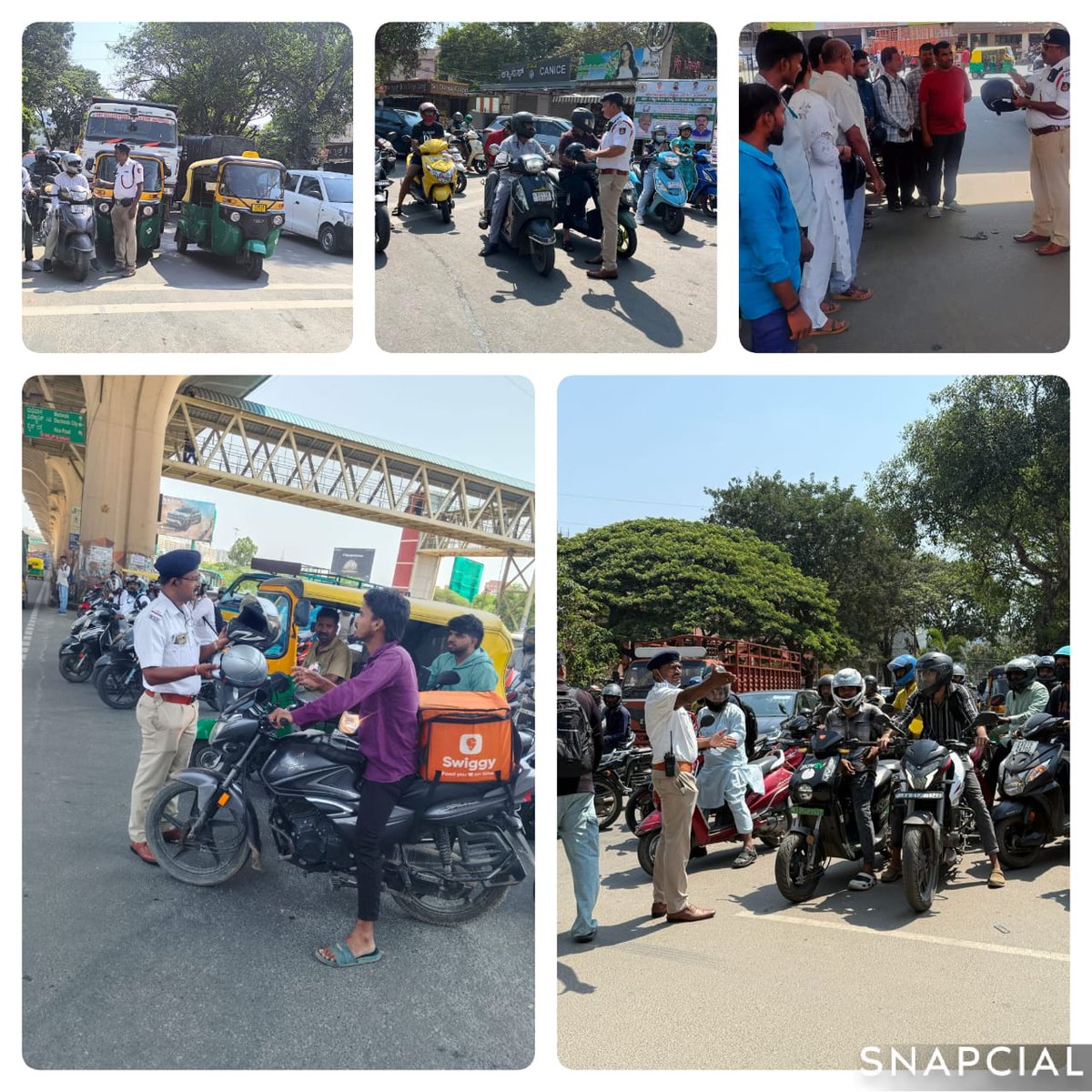ecitytrfps's tweet photo. ಈ ದಿನ ನಮ್ಮ ಠಾಣೆಯ ಅಧಿಕಾರಿಗಳು ವಾಹನ ಸವಾರರಿಗೆ ಹೆಲ್ಮೆಟ್ ಧರಿಸಿ ವಾಹನ ಚಾಲನೆ ಮಾಡುವಂತೆ ಹಾಗೂ ಸಂಚಾರ ನಿಯಮಗಳನ್ನು ಪಾಲಿಸುವಂತೆ ಅರಿವು ಮೂಡಿಸುತ್ತಿರುವುದು. https://t.co/29bhQaeBWJ
