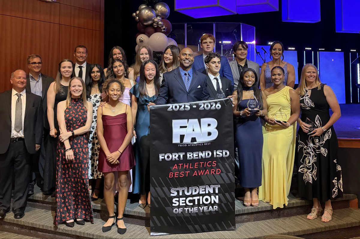 CHS_Rangers's tweet photo. Thank you @FBISDAthletics for a FABuolous night at the FAB awards. Congratulations to all nominees and winners! Students and faculty, be on the lookout via email on how to sign up to get free @DoubleDaves the entire month of June for winning Student Section of the Year! https://t.co/fKHaG6xBXR