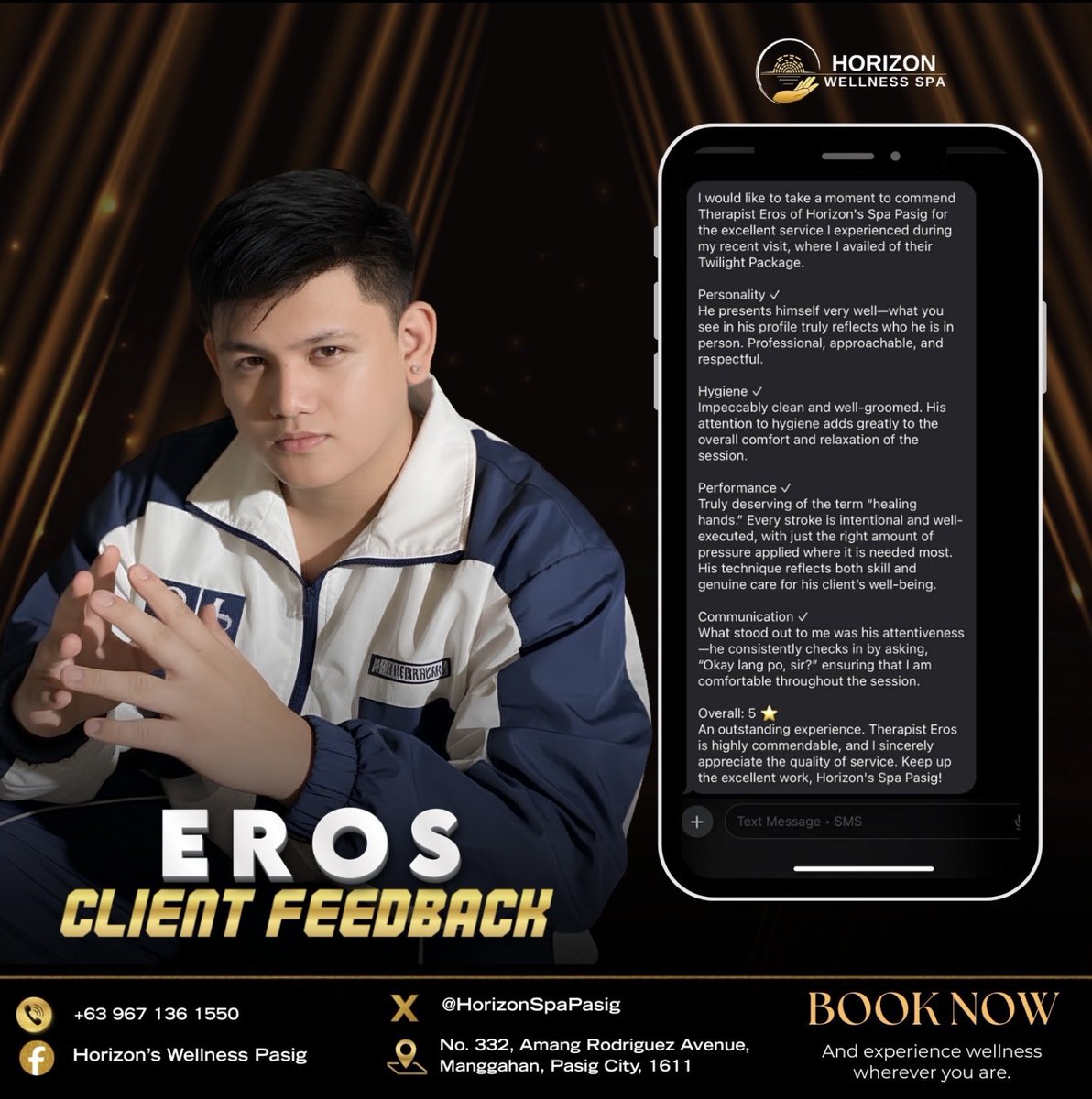 EROSSS_25's tweet photo. On duty po sa @HorizonSpaPasig @HorizonSpaPh book your appointment now guys. https://t.co/q2oq45YkRf