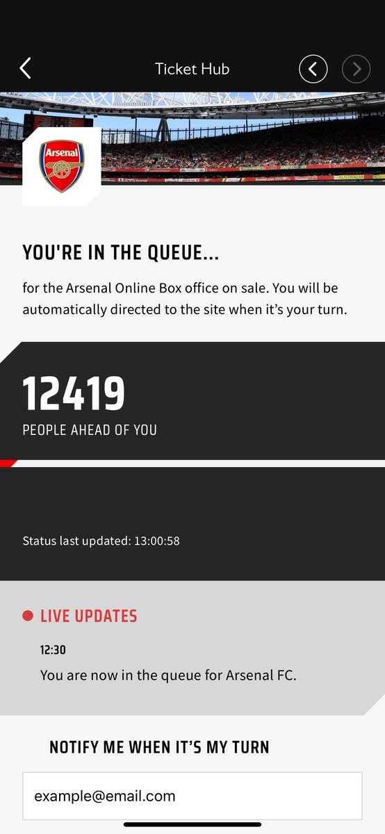 LH19AFC's tweet photo. @ArsenalBallots No screening for me https://t.co/LxxOVfnuJL