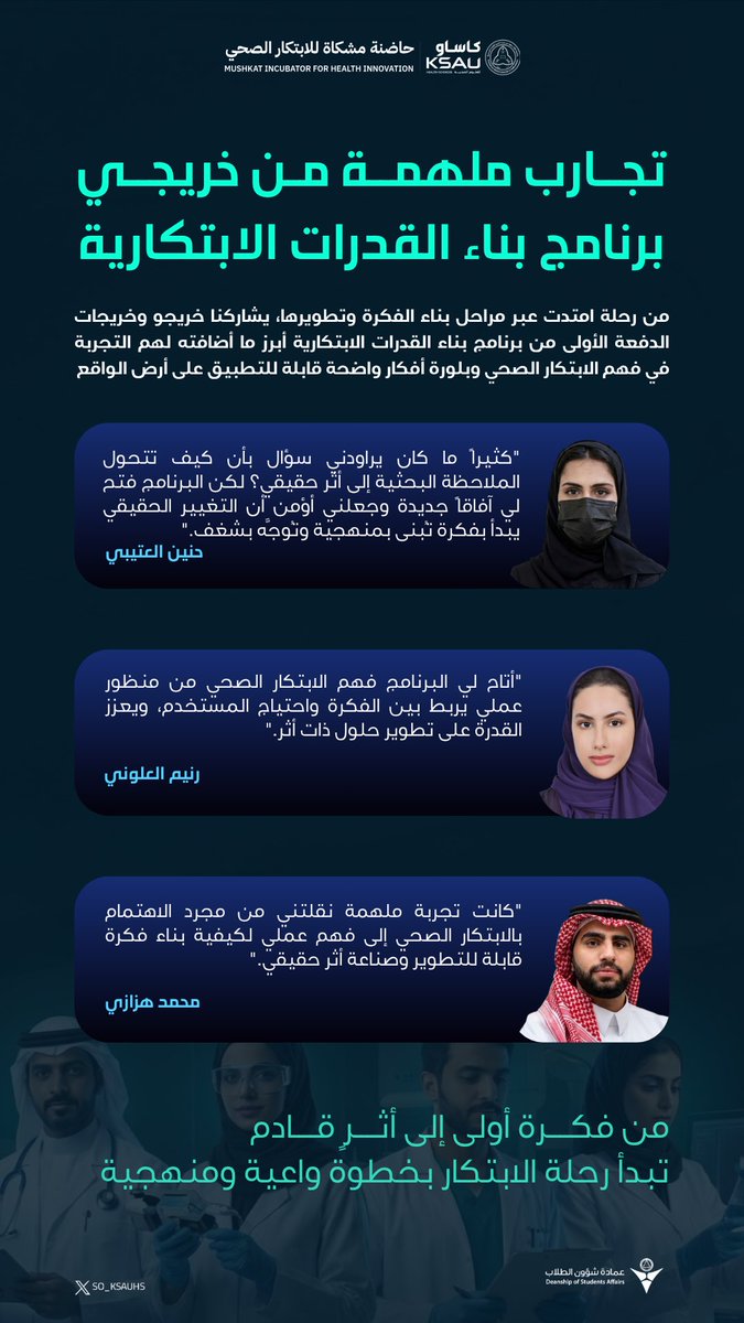 حاضنة مشكاة للإبتكار الصحي tweet media