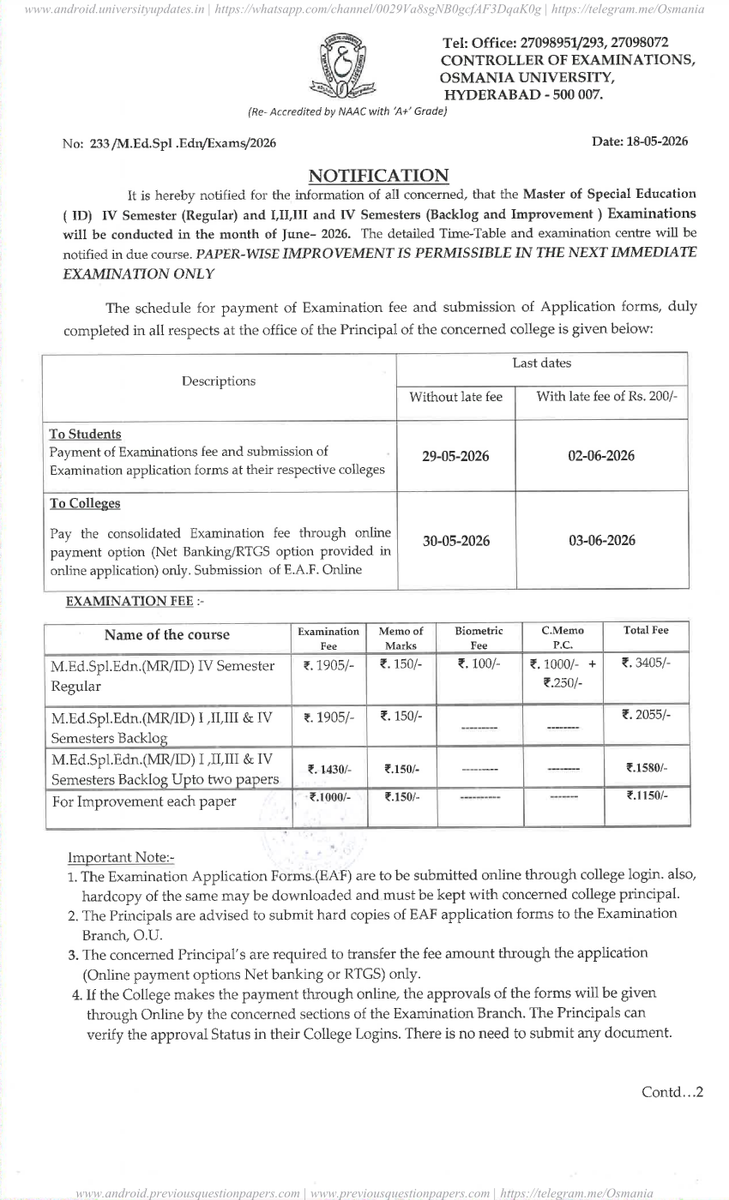 Osmania University tweet media