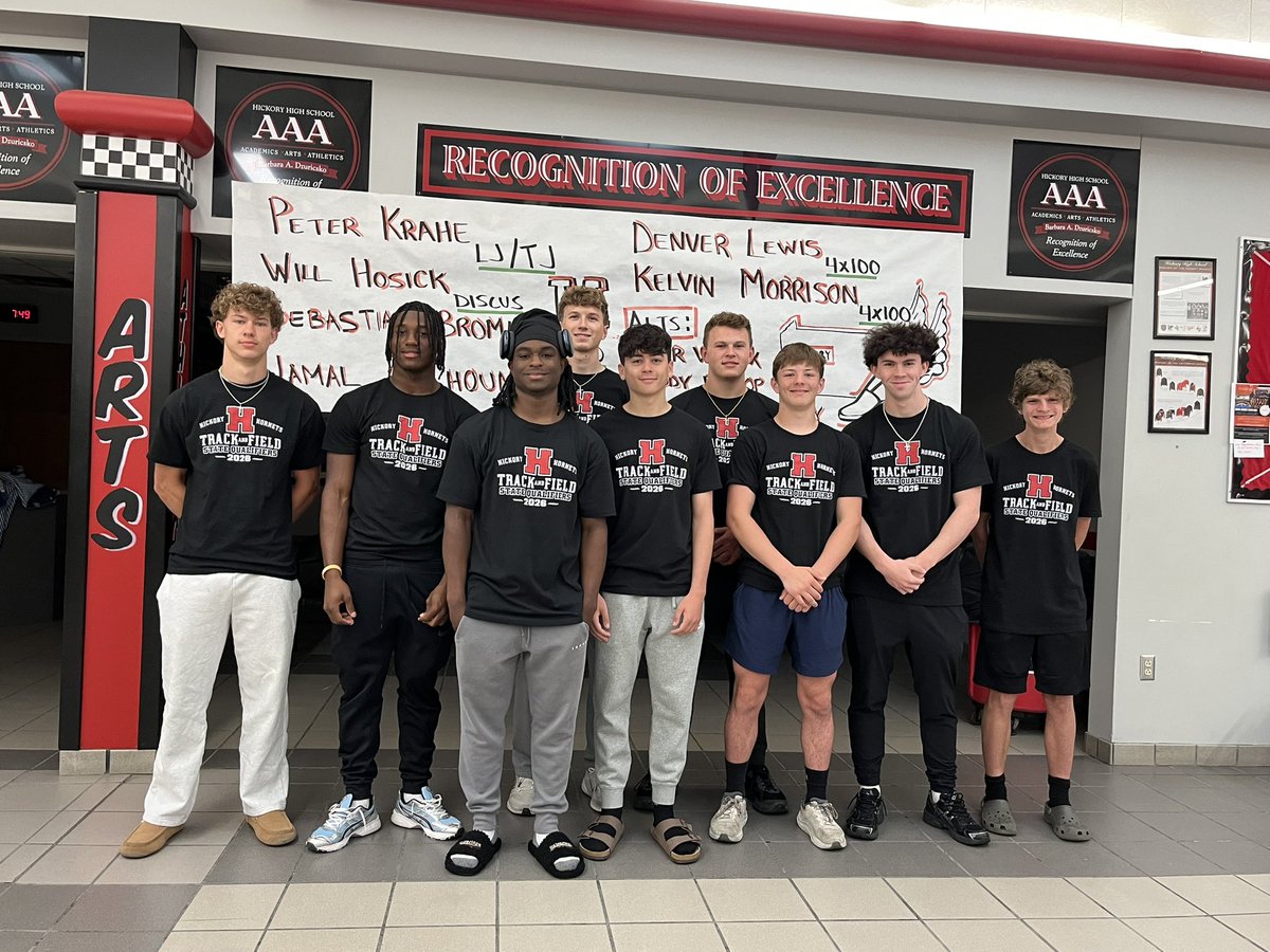 HSD_TrackField's tweet photo. Hornet crew locked, loaded, and ready for SHIP!  Let’s go!! @HSD_Athletics @BobGreenburg @ETNreisenweber @HeraldMalsom @TyKohlerSports https://t.co/VksF7mvKWq