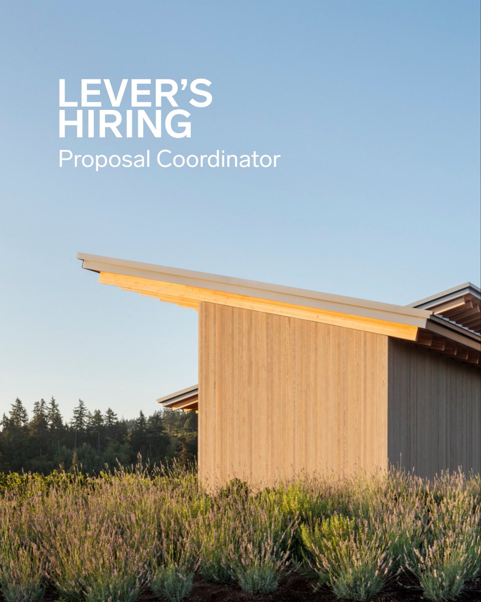 LEVERARC's tweet photo. Job Opportunity | LEVER Architecture is seeking a Proposal Coordinator based in Portland, Oregon, to manage proposals and qualification packages from RFP through final delivery

More information: https://t.co/6SaWOA8pXM https://t.co/pDiQtx6v04