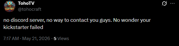 THCGameOfficial's tweet photo. Can't make this stuff up. That is a yikes, indeed. For future reference to anyone looking to contact me, I have Steam Discussions, YouTube, and X pages that are all linked on the Steam page. https://t.co/oLTktCoMMR