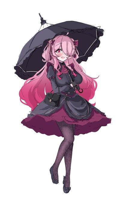 ふわふわ片目隠れピンク髪でかちち吸血鬼のルミーシャです #あなたの癖を詰め込んだ最高の女性を見せてください
