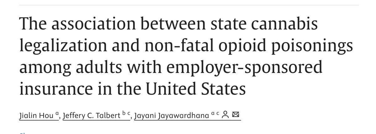grahamfarrar's tweet photo. The studies keep coming...

Peer-reviewed, 107 million patients: states with legal cannabis saw up to 15% fewer opioid poisoning hospitalizations. 

Cannabis is medicine.

https://t.co/fyCEZmypkI https://t.co/PgfDWN9ACK