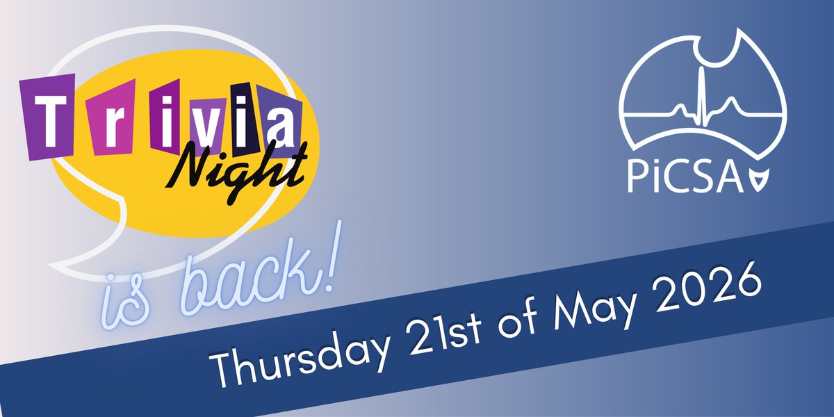 PiCSA_au's tweet photo. 🎉🧠 PiCSA Trivia Night starts soon! 🫀🏆

Teams from across Australia are ready to battle for trivia glory 👀

Want to spectate? Email info@picsa.org.au for the Zoom link.

Hosted by Miriam Norman &amp; Olivia Magnay from Royal Hobart Hospital 🙌 https://t.co/nWZDaWZhTx