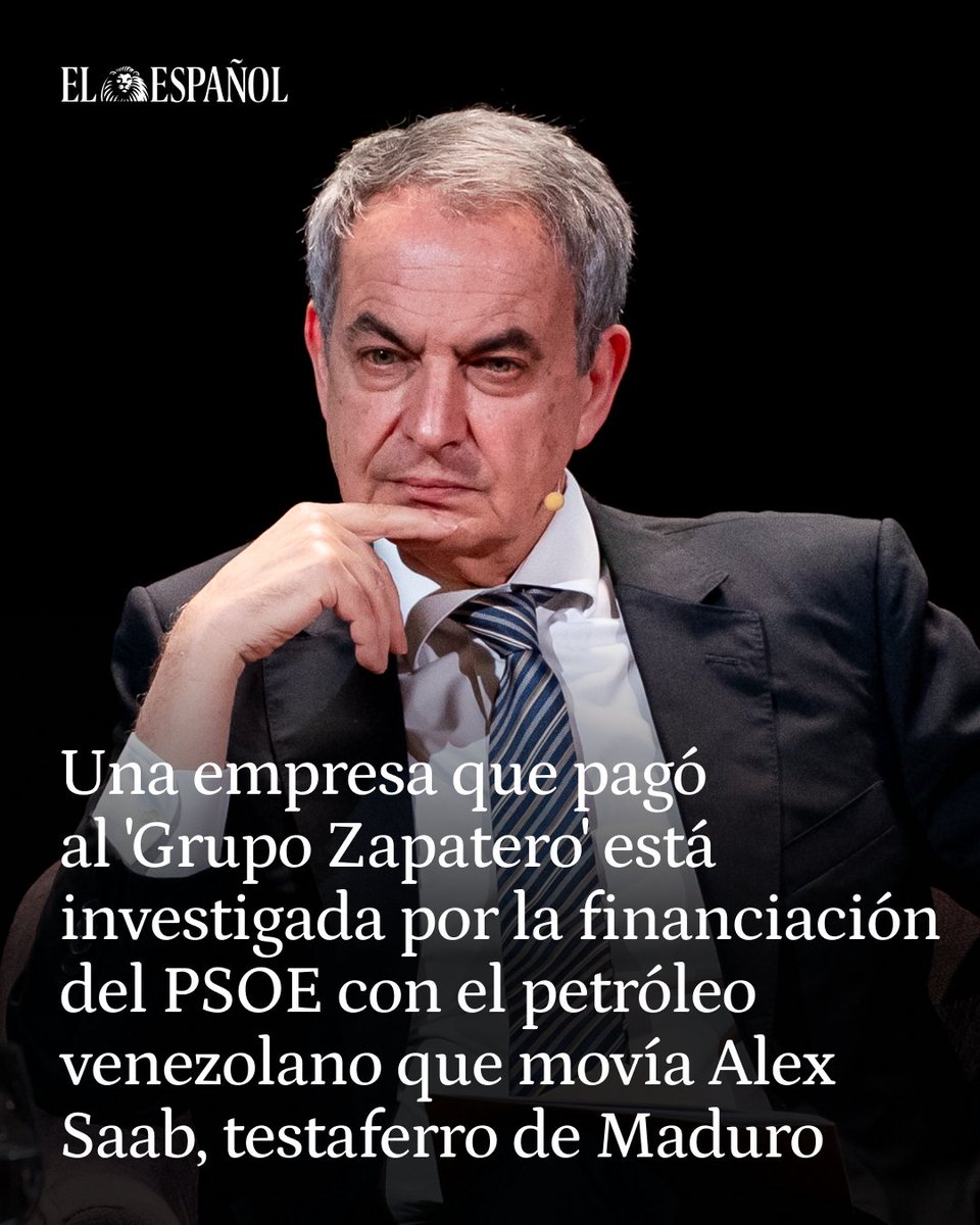 elespanolcom's tweet photo. 🔴 #EXCLUSIVA | Una empresa que pagó al 'Grupo Zapatero' está investigada por la financiación del PSOE con el petróleo venezolano que movía Alex Saab, testaferro de Maduro

Carlos Alberto Parra, 'hombre de paja' del intermediario del sobre de Aldama, abonó 145.200€ a Análisis Relevante

✍️ @JorgeCalabres y @davidvicente 
📲 https://t.co/FxL9gOfatZ